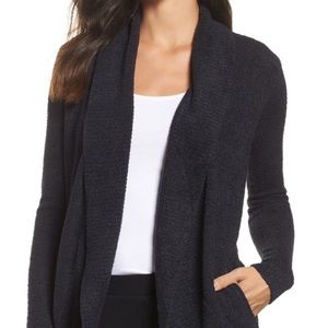 Barefoot Dreams circle cardigan in dark grey